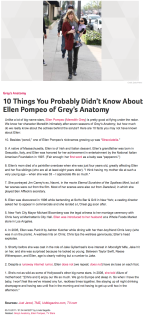 10 Things You Probably Didn't Know About Ellen Pompeo of Grey's Anatomy
