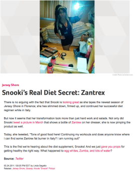 Snooki's Real Diet Secret Is Zantrex
